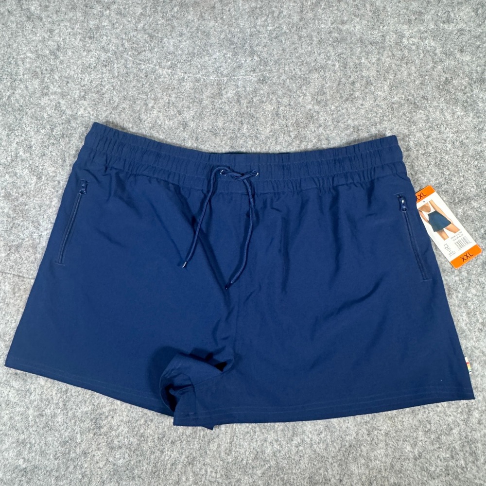 Ocean Pacific Womens Navy Blue Board Shorts XXL Elastic Waist Drawstring 3203